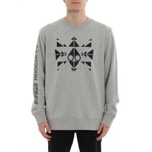 NEW MOOSE KNUCKLES trippy logo sweatshirt in grey